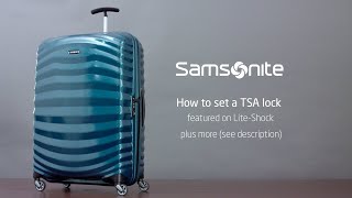 Samsonite LiteShock  How to set the TSA Lock code [upl. by Wadsworth]