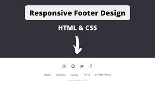 Simple Responsive Footer Design using HTML and CSS [upl. by Iraj70]