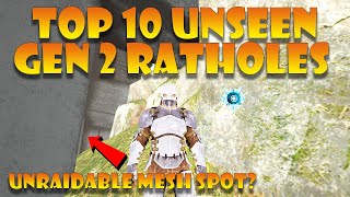 Top 10 Gen 2 Ratholes  Unseen and Unraidable  Ark PvP [upl. by Rahs]