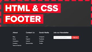 How to Make a Footer in HTML and CSS for Beginners Tutorial  Fully Responsive [upl. by Bobinette]