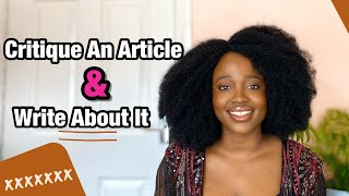 How To Critique An Article amp Write About It Write An Articles Critique [upl. by Rexanna]