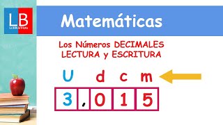 Los Números DECIMALES LECTURA y ESCRITURA ✔👩‍🏫 PRIMARIA [upl. by Nomzaj]