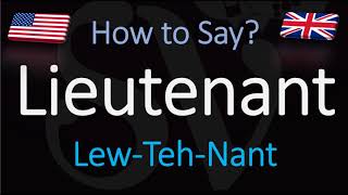 How to Pronounce Lieutenant CORRECTLY [upl. by Mini713]