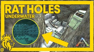 TOP 3 Rat Holes W Full Base Designs on The Center  UNDERWATER  ARK Survival Evolved [upl. by Amapuna]