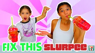 FIX THIS SLURPEE SLIME CHALLENGEJasmineandBella [upl. by Solly189]