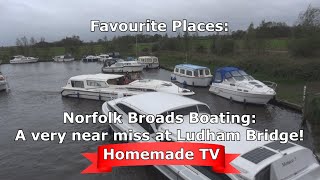 Norfolk Broads Boating A very near miss at Ludham Bridge 24 October 2020 [upl. by Yrrol]