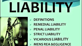 LIABILITY  KINDS OF LIABILITY JURISPRUDENCE [upl. by Asilrahc]