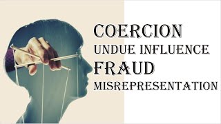 Coercion Undue Influence Fraud Misrepresentation  Indian Contract Act 1872  Law Guru [upl. by Roslyn]