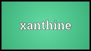 Xanthine Meaning [upl. by Naitsabas]