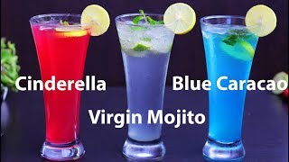 Cinderella Mocktail  Virgin Mojito  Blue Curacao [upl. by Eelame]