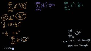 Geometric series convergence and divergence examples  Precalculus  Khan Academy [upl. by Liponis]