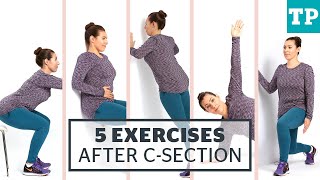 Postpartum Workout 5 exercises for after a Csection [upl. by Abigale194]