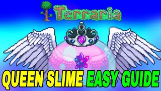 Terraria How To Beat amp Defeat Queen Slime EASY Tutorial Boss Fight Guide [upl. by Aziza]