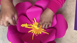 How to Easily Make Paper Flower Template 101Hibiscus [upl. by Yadrahs334]