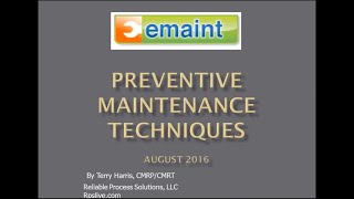 Best Practices Webinar Preventive Maintenance Techniques [upl. by Jarlen]