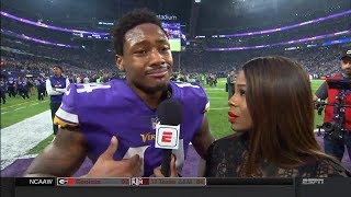 Stefon Diggs Emotional Postgame Field Interview  Saints vs Vikings  Jan 14 2018 [upl. by Hasile336]