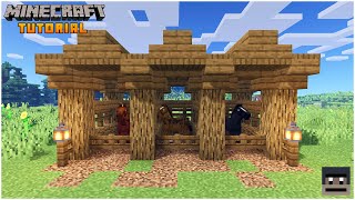 Minecraft  Small Horse Stables Tutorial [upl. by Hazmah271]