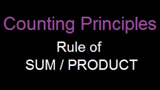 Counting principles  rule of product amp sum  permutation and combination [upl. by Descombes674]