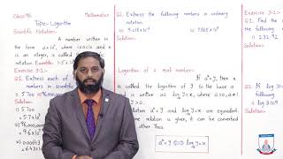 Class 9  Mathematics  Chapter 3  Lecture 1 Logarithms  Allied Schools [upl. by Trillbee743]