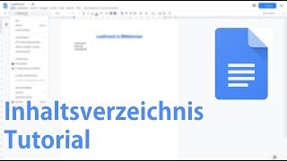 Inhaltsverzeichnis erstellen  Google Docs Tutorial [upl. by Ocirema772]