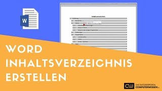 Word  Inhaltsverzeichnis erstellen  TUTORIAL [upl. by Panta333]