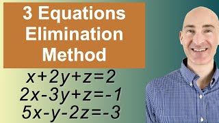 Solving Systems of 3 Equations Elimination [upl. by Ydnamron]