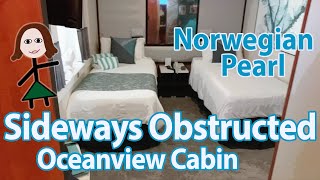 Norwegian Pearl Sideways Obstructed Oceanview 8066 Cabin Tour [upl. by Sommers]