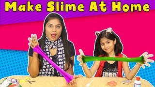 How to Make Easy Slime At Home  Kids Making Slime At Home Only Two Ingredients [upl. by Nikal]