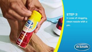 Dr Scholls  How To Use OdorX® Antifungal Spray Powder [upl. by Niad]