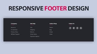 Responsive Footer Design using Html amp Css [upl. by Kciwdahc]