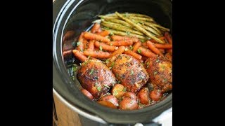 Recette Hauts de Cuisse de Poulet aux légumes à la Mijoteuse [upl. by Ancelin913]