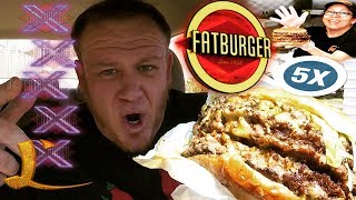 FATBURGER ⭐XXXXXL 5XL MEGA CHEESEBURGER CHALLENGE⭐ Food Review [upl. by Rinee]