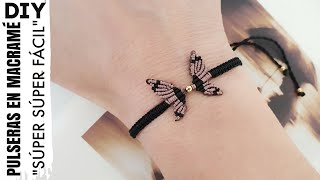 DIY COMO HACER PULSERAS FÁCIL Y RÁPIDO  PULSERA MARIPOSA DE HILO EN MACRAMÉ [upl. by Radu]