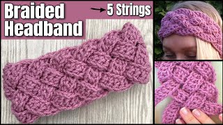 BRAIDED Headband Crochet Tutorial  EASY Crochet Pattern [upl. by Mareld]