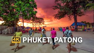 4K HDR Patong Beach Walking Tour  Phuket Thailand [upl. by Uticas3]