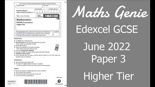 Edexcel GCSE Maths June 2022 3H Exam Paper Walkthrough [upl. by Anelis30]