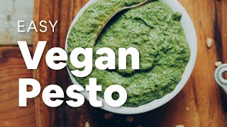 Easy Vegan Pesto 5 minutes  Minimalist Baker Recipes [upl. by Tennos770]