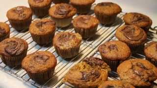 Pumpkin Nocciolata  Nutella Swirl Muffins [upl. by Dmitri443]