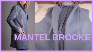 Mantel Brooke nähen  Taschen Kragen und Beleg [upl. by Ahsiekin]