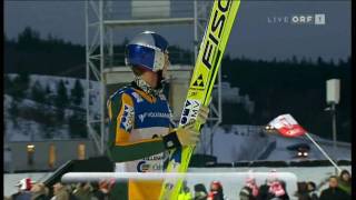 Gregor Schlierenzauer Lillehammer 2009 1505m  Fall ORF AMAZING JUMP [upl. by Sitnalta]