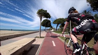 30 Minute Cambrils Sunshine Beach Cycling Training Spain Ultra HD Video [upl. by Brace586]