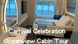 Carnival Celebration Oceanview Cabin Tour Standard Oceanview [upl. by Etac389]