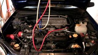 Checking Pressures amp Charging Automotive Air Conditioning 134A AC [upl. by Tomkins]