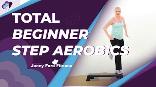 Beginner Step Aerobics Fitness Cardio  30 Min  JENNY FORD [upl. by Ardnosal]