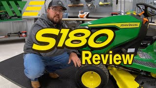 2021 John Deere S180 Riding Lawn Tractor Mower Review and Walkaround [upl. by Ailes]