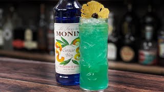 FANTASTIC BLUE COCONUT COCKTAIL  Monin Blue Curacao Cocktails [upl. by Atte]