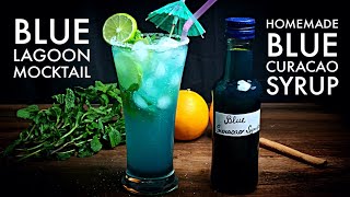 How to Make Blue Curacao Syrup Recipe Homemade Blue Lagoon Mocktail [upl. by Callahan190]