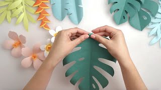 Tropical Paper Flowers amp Leaves Tutorial  SVG DXF PDF Templates [upl. by Japha682]