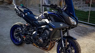 Tracer 900 MT09 2018 Akrapovic Sound Walk Around [upl. by Studnia]