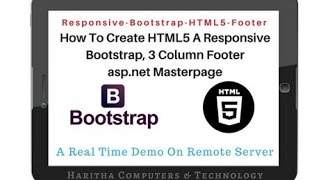 HTML5  Footer 3 COLUMN Responsive Bootstrapv337 For ASPNET [upl. by Ryter]